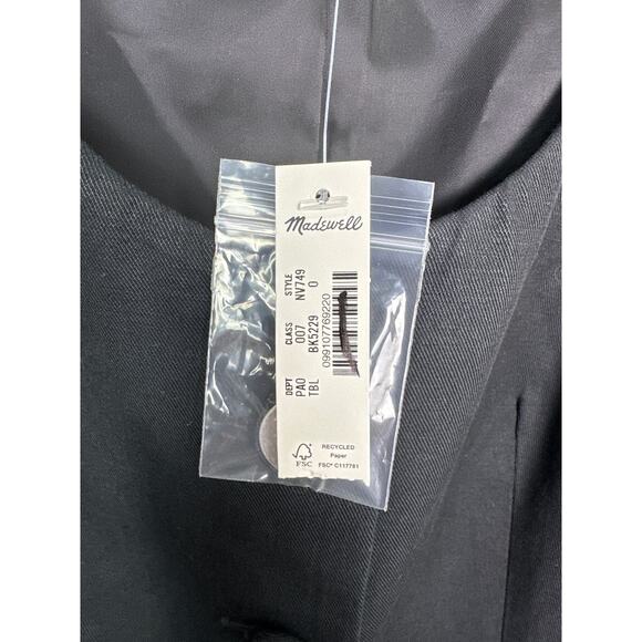 Madewell NWT Women’s Black Scoopneck Cutaway Vest size 0 - Picture 5 of 8